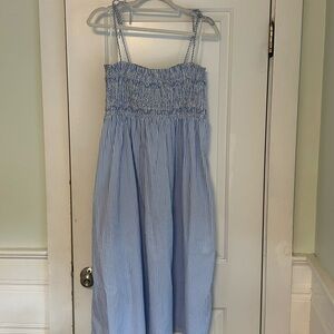 J. Crew Women's Dress in Light Blue and White